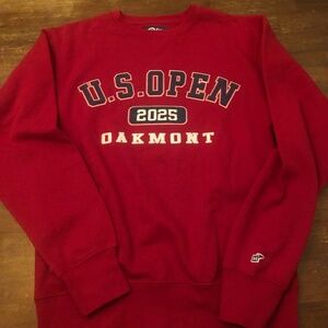 US Open 2025 Oakmont Blue 84 sweatshirt NWT Men's XS Red